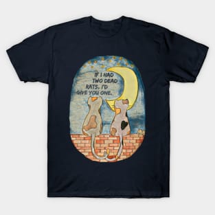 Two Cats and The Moon T-Shirt